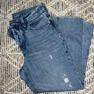 High rise slouch straight jeans